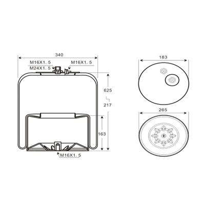 VIGOR 1V9393 Truck Air Spring A9423202321 4183 NP 24 Reference